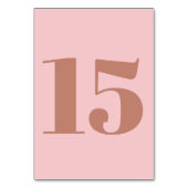 Moderne, mutige Typografie Terracotta und rosa Hoc Tischnummer (Rückseite)