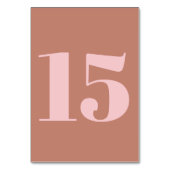 Moderne, mutige Typografie Terracotta und rosa Hoc Tischnummer (Vorderseite)