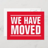 Moderne mutige Typografie Veränderung der Adresse Postkarte (Vorne/Hinten)