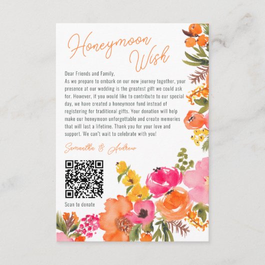 Moderne mutige wilde Blume, die eine gute Hochzeit Begleitkarte (Vorderseite)