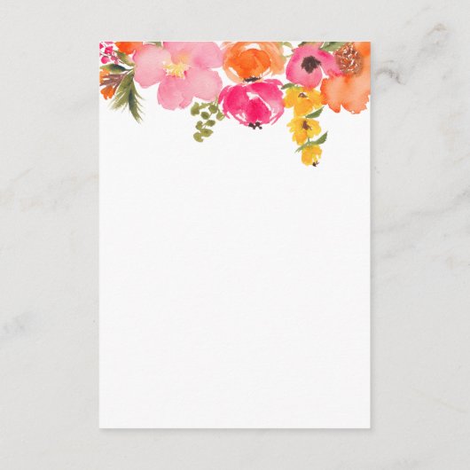 Moderne mutige wilde Blume, die eine gute Hochzeit Begleitkarte (Rückseite)