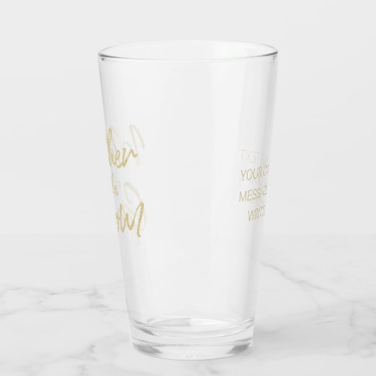 Moderne Mutter der Groom-Gold-Script-Typografie Glas (Links)