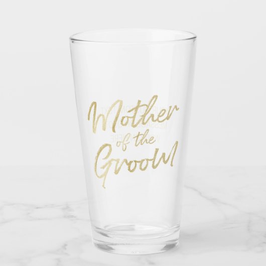 Moderne Mutter der Groom-Gold-Script-Typografie Glas (Vorderseite)