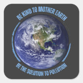 Moderne Mutter Erde Quadratischer Aufkleber (Vorderseite)