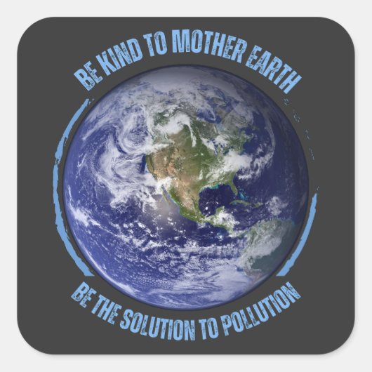Moderne Mutter Erde Quadratischer Aufkleber (Vorderseite)