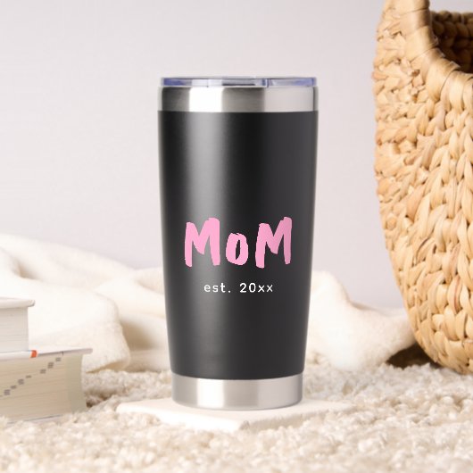 Moderne Mutter Established First Mothers Day Tumbl Thermobecher (Wohnzimmer (gedreht))