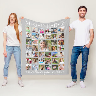Moderne MUTTER-Fotocollage hört Ihren Text Fleecedecke