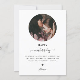moderne Mütter mit minimalistischer Happy Foto Lie Feiertagskarte
