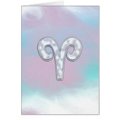Moderne Mutter Perle Stil Aries Zodiac Symbol (Vorne)