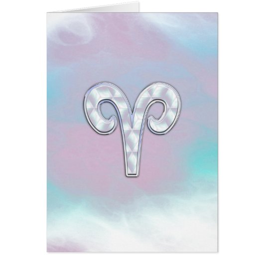 Moderne Mutter Perle Stil Aries Zodiac Symbol (Vorne)