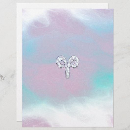 Moderne Mutter Perle Stil Aries Zodiac Symbol (Vorne/Hinten)