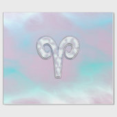 Moderne Mutter Perle Stil Aries Zodiac Symbol Geschenkpapier (Flach)