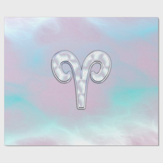 Moderne Mutter Perle Stil Aries Zodiac Symbol Geschenkpapier (Flach)