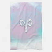 Moderne Mutter Perle Stil Aries Zodiac Symbol Geschirrtuch (Vertikal)