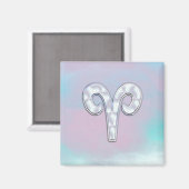 Moderne Mutter Perle Stil Aries Zodiac Symbol Magnet (Vorderseite/Rückseite)