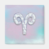 Moderne Mutter Perle Stil Aries Zodiac Symbol Magnet (Vorne)