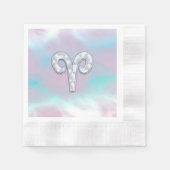 Moderne Mutter Perle Stil Aries Zodiac Symbol Serviette (Vorderseite)