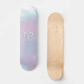 Moderne Mutter Perle Stil Aries Zodiac Symbol Skateboard (Vorderseite)