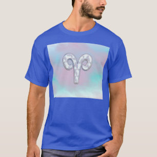 Moderne Mutter Perle Stil Aries Zodiac Symbol T-Shirt