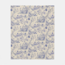 Moderne Mutterschaft Toile de Jouy in Periwinkle