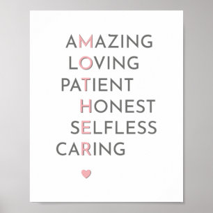 Moderne Muttersprache Muttertag Mama Zuhause Poster