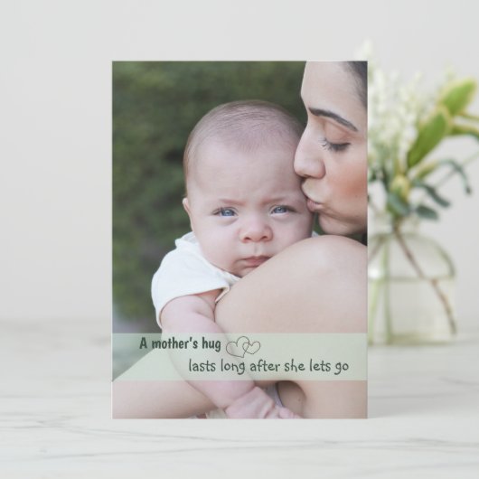 Moderne Muttertagskarte & Foto Dankeskarte (Stehend Vorderseite)