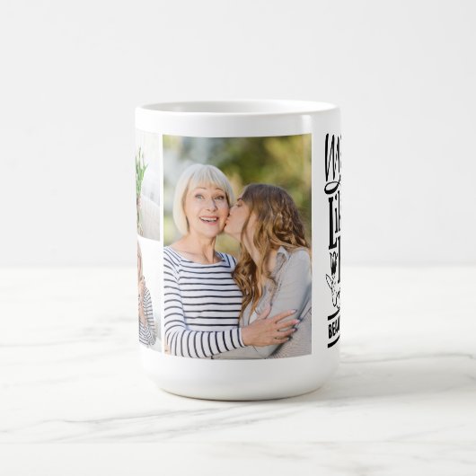Moderne Mutterzitat-Familienfoto-Collage  Kaffeetasse (Mittel)