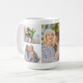 Moderne Mutterzitat-Familienfoto-Collage  Kaffeetasse (Vorderseite Links)