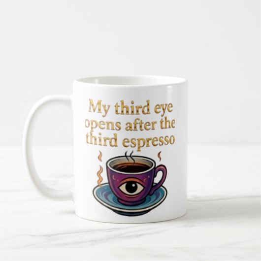 Moderne Mystik-Keeps Coffee Art Meine Third-Eye-Ko Kaffeetasse (Links)