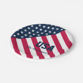 Moderne Nachname U.S.A.-Flagge Pappteller (Schrägansicht)