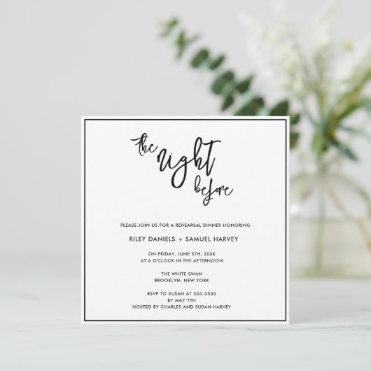 Moderne Nacht vor der Probe Einladung (Stehend Vorderseite)