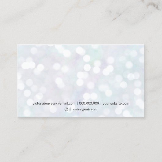 Moderne Nacre Perle Pastellfisch Glitzer bokeh Visitenkarte (Rückseite)