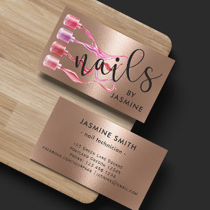 Moderne Nägel Rose Gold Foil Visitenkarte