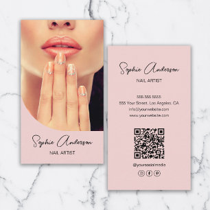 Moderne Nageldesignerin Pink Visitenkarte