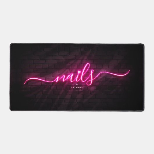 Moderne Nagelkunst Nagelkunst Manicure Nebel Rosa Schreibtischunterlage (Vorderseite)