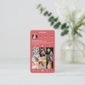 Moderne Nagelkünstlerin Koralleninspektor Visitenkarte (Stehend Vorderseite)