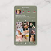 Moderne Nagelkünstlerin Sage Instagram Visitenkarte (Vorderseite)
