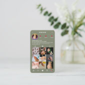 Moderne Nagelkünstlerin Sage Instagram Visitenkarte (Stehend Vorderseite)