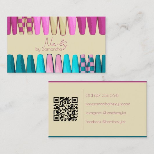 Moderne Nagelkünstlerin Visitenkarte (Vorne/Hinten)