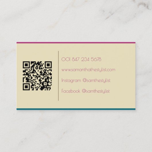 Moderne Nagelkünstlerin Visitenkarte (Rückseite)