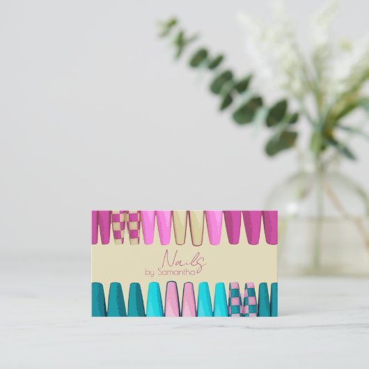 Moderne Nagelkünstlerin Visitenkarte (Stehend Vorderseite)