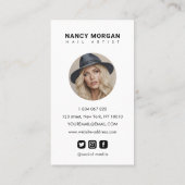 Moderne Nagelkunsttypografie FotoCollage Visitenkarte (Rückseite)