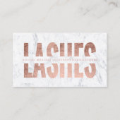 Moderne Nagelspitzen schneiden Rose-Goldmarmor Visitenkarte (Rückseite)