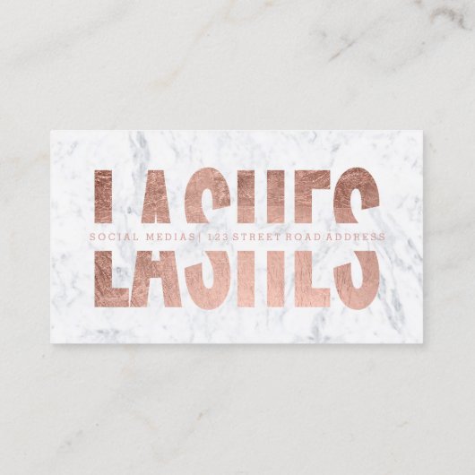 Moderne Nagelspitzen schneiden Rose-Goldmarmor Visitenkarte (Rückseite)