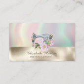 Moderne Nähmaschine Holographic Gold Visitenkarte (Vorderseite)