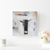 Moderne Nähmaschine Quadratische Wanduhr (Zuhause)