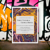 Moderne nahtlose Abstrakte Wavy Whimsical Wedding Einladung