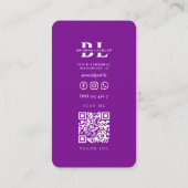 Moderne Nail Art Nail Salon Manicure Lila Visitenkarte (Rückseite)