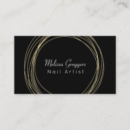 Moderne Nail Artist Imitate Gold Circulars Handgez Visitenkarte