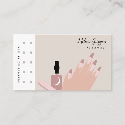 Moderne Nail Artist Logo Prämie Business Card Visitenkarte (Vorderseite)